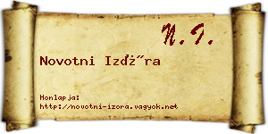 Novotni Izóra névjegykártya